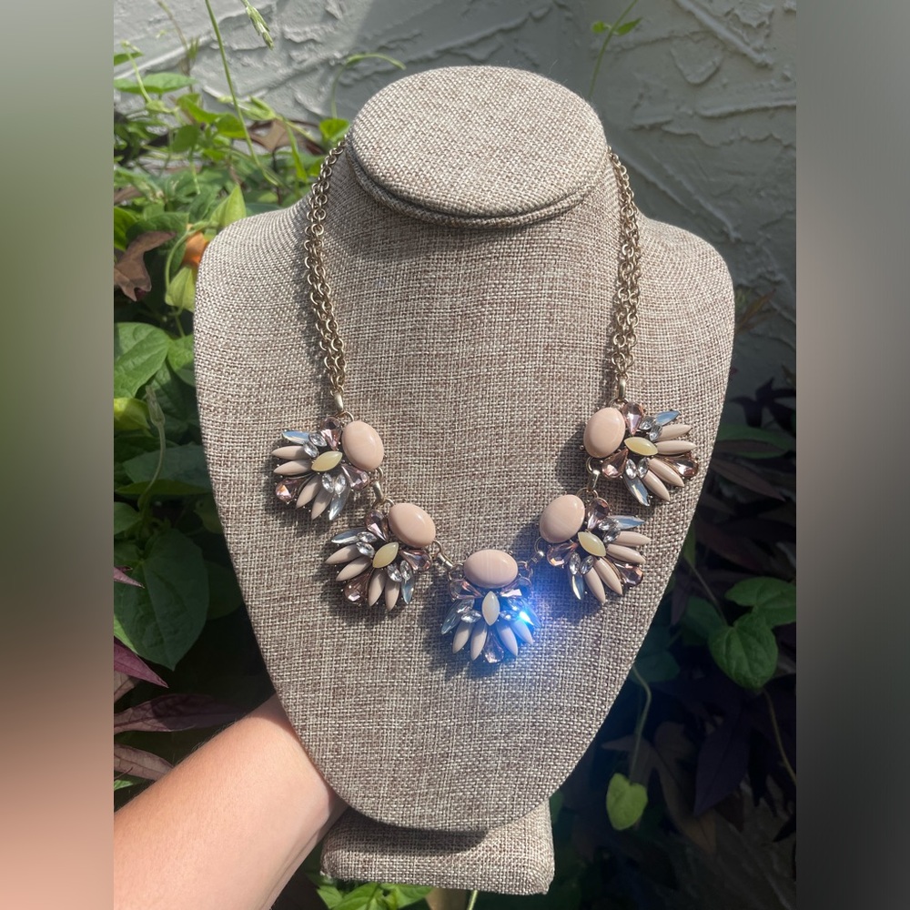 Adjustables Jeweled Statement Necklace (21” longest)